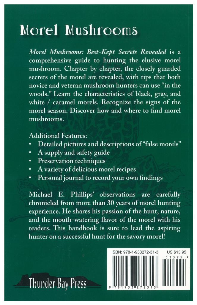 Back cover of a green book.